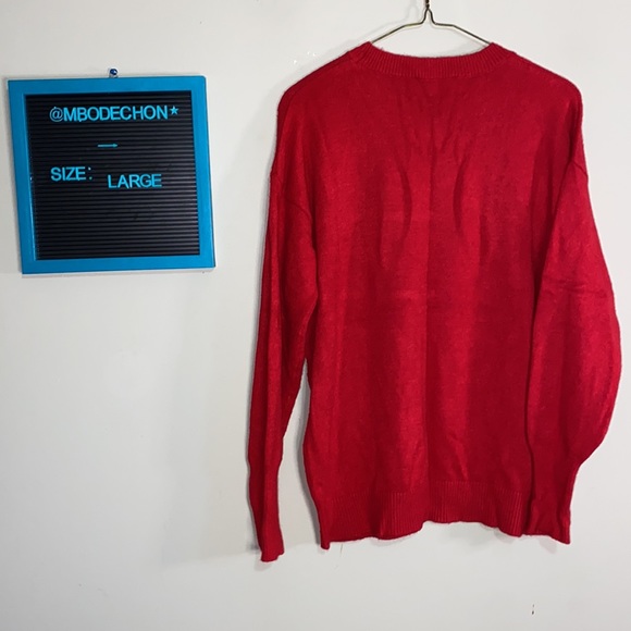 EUC Womens Large Red Heart Catherine Malandrino knit sweater - Picture 4 of 6